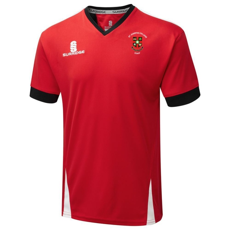 St Joseph's College Staff Blade T-shirt Red/Black/White