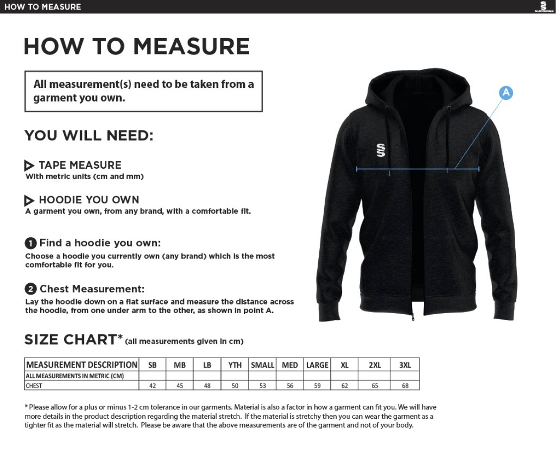 St Joseph's College Staff Dual Hoody - Size Guide